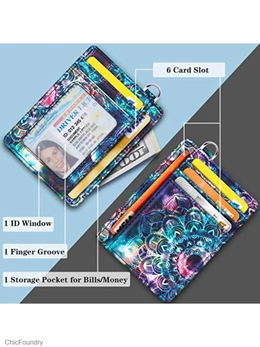 Minimalist Slim Faux Leather RFID Blocking Card Holder Wallet for Women